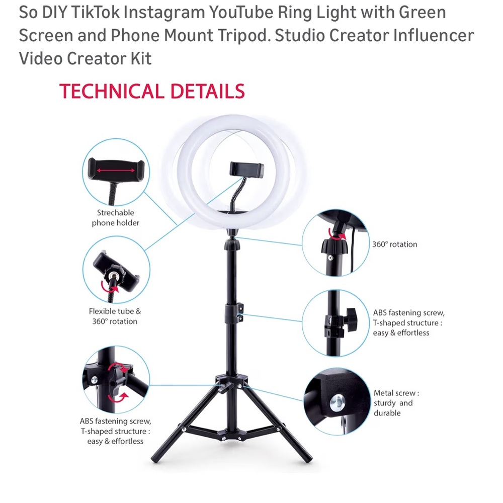 Studio Creator Ring Light Kit with Tripod